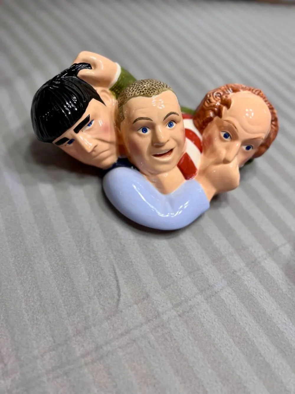 VTG 1997 The Three Stooges Cookie Jar Ceramic Clay Art Moe Larry Curly